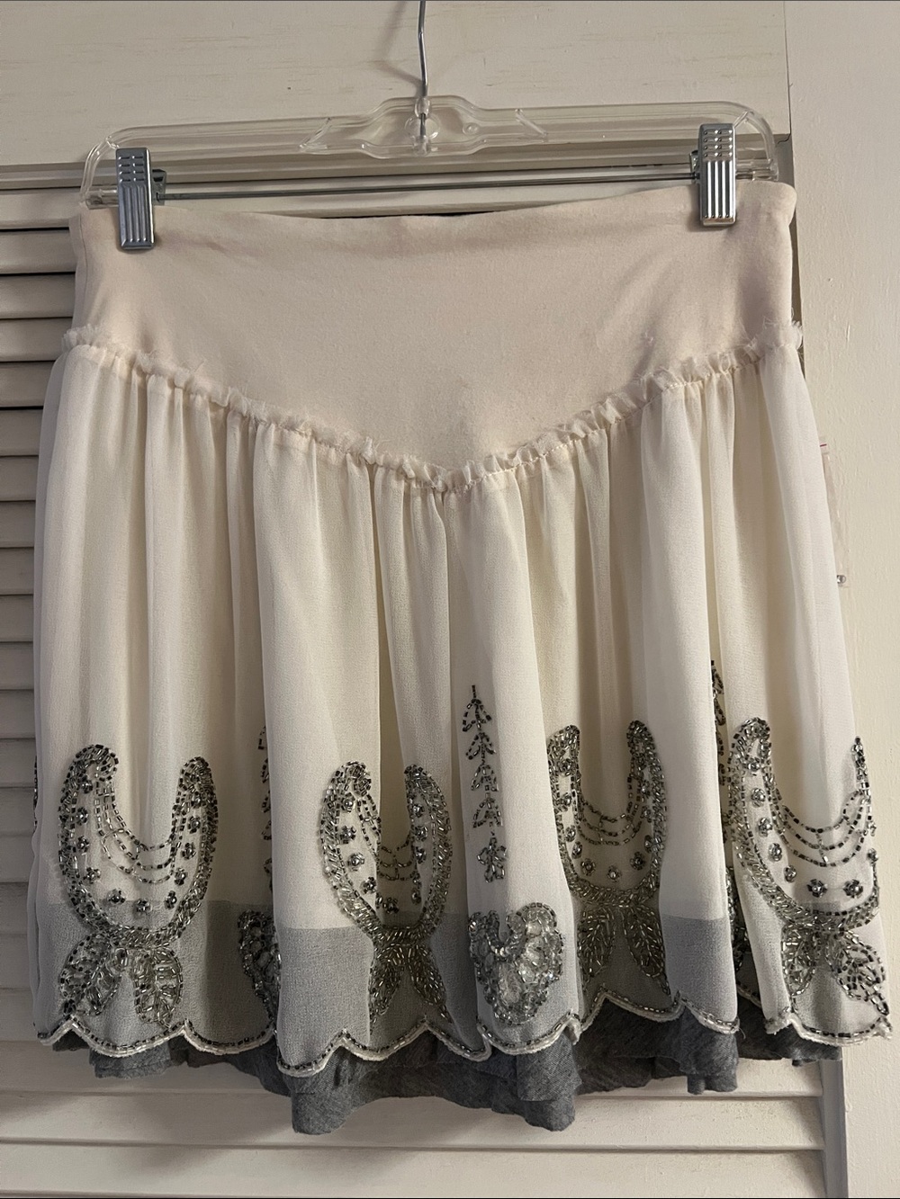 Y2K Vintage Free People Mini Skirt w/ Silver Bead Embellishment ✨